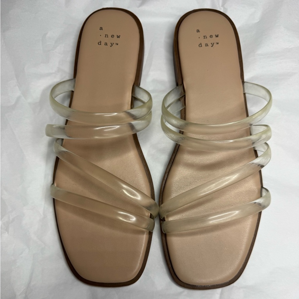 A New Day Clear Strap Sandals Size 8